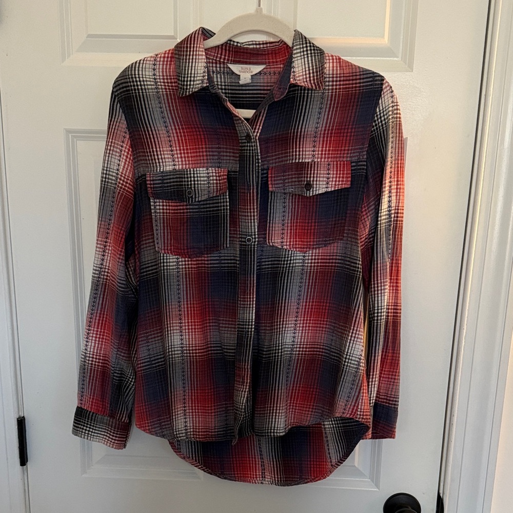 Sun & Shadow Multicolor Plaid Button-Down Shirt